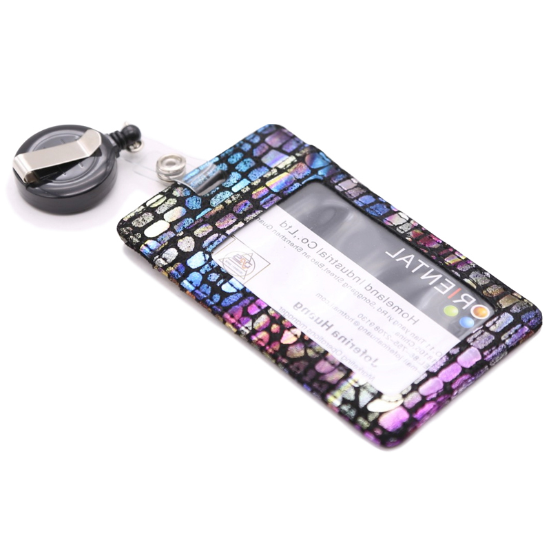 Оптовая продажа Новый материал кожа безопасности retract мини-Чехол id lanyard с держателем карты