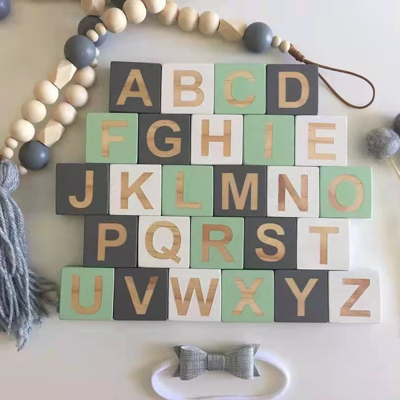 26 шт Детские деревянный куб, обучающие игрушки для детей Abc деревянный алфавитный блок для детей