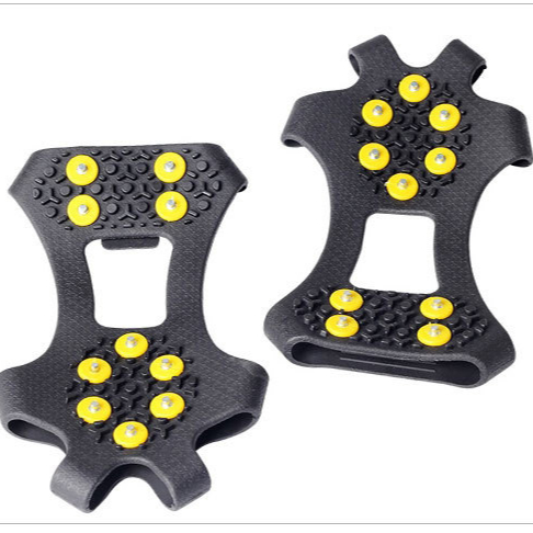 1 Pair 10 Studs Anti-Skid Ice Gripper Spike Winter Climbing Anti-Slip Snow Spikes Grips Cleats Over Shoes Covers
