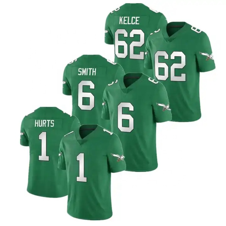 2023 новый мужской Филадельфийский Орел 1 jalen болит 11 a. J. Коричневый 62 Jason Kelce NK зеленый игрок игры сшитый Футбол Джерси