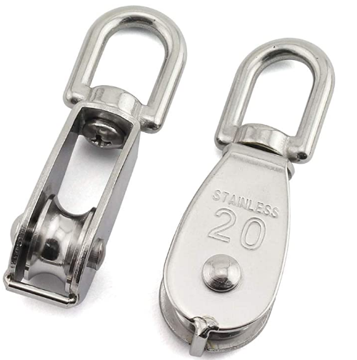 M20Single Pulley Block, сверхпрочное оборудование из нержавеющей стали, Одноколесный шарнирный подъемный ролик, фиксированный шкив для проволочного троса