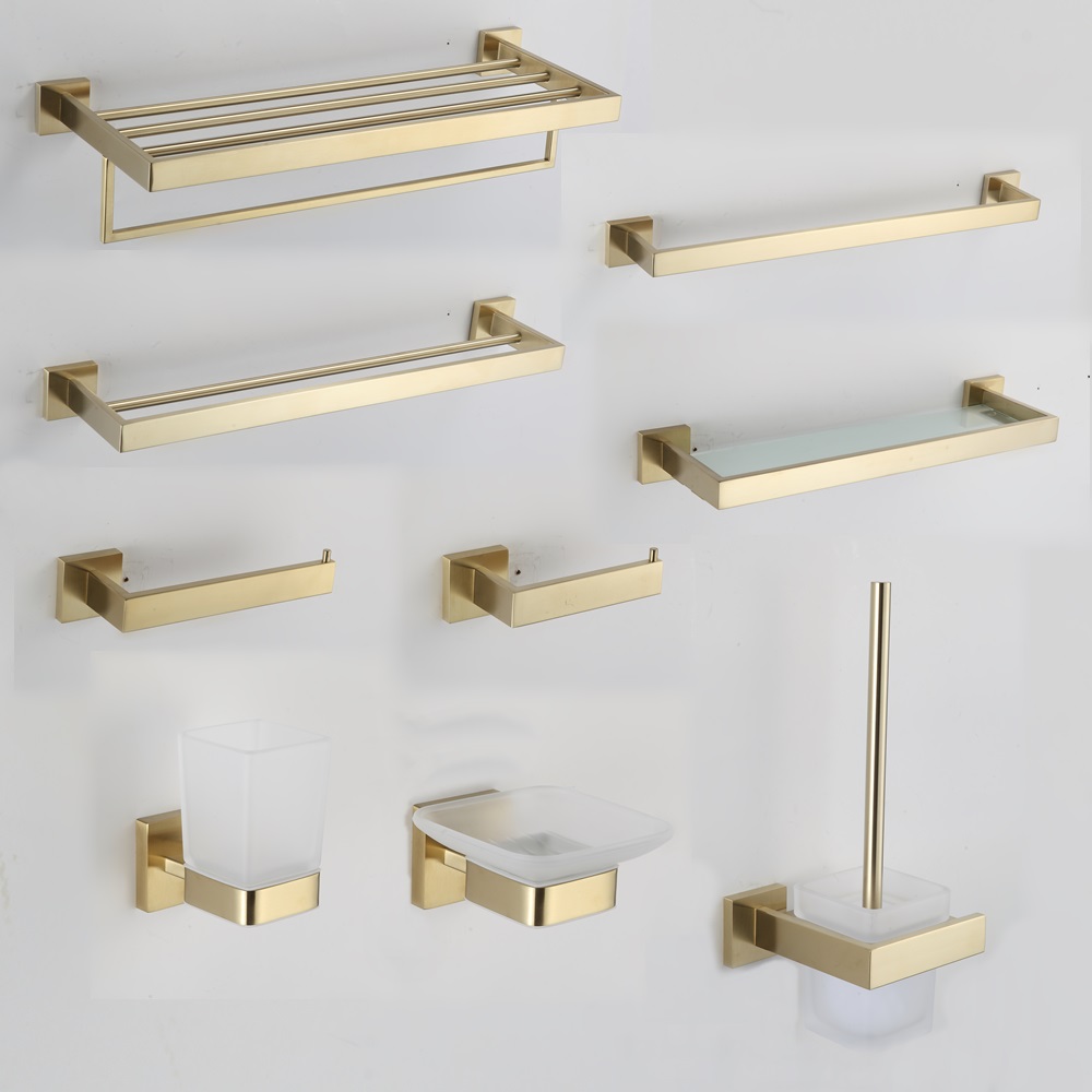 4 Piece Square Design Towel bar set Modern Bathroom Accessories Hardware Set