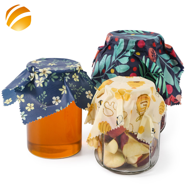 Custom Organic Beeswax Wraps Bijenwas Doeken Durable and Eco Friendly Washable Biodegradable Reusable Beeswax Food Wrap