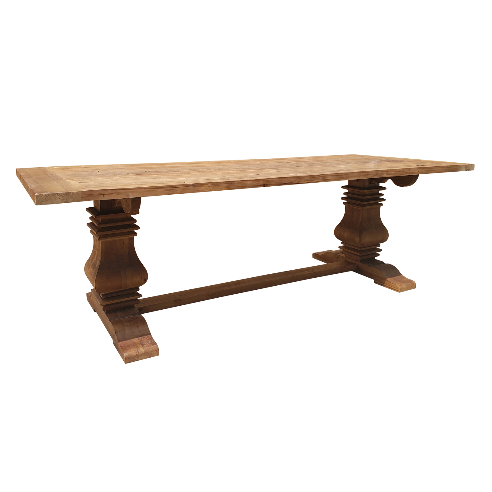 Farmhouse country style 94.5'' fir solid wood trestle dining table