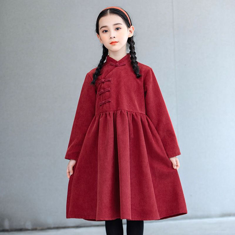 Традиционное китайское традиционное детское платье qipao, традиционное китайское платье ханьфу для девочек baju, традиционное платье-Ципао