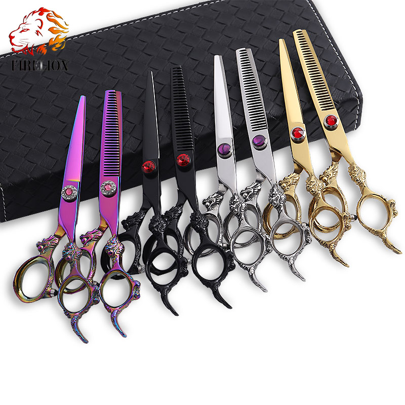 Dragon handle hair cutting scissors 6.0 " barber scissors set