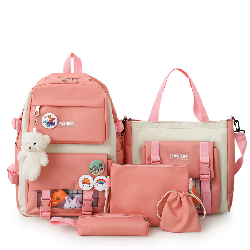 2024 school Backpack set lunch bags for School Bags Girl Kawaii College Student Kids Rucksack school bag set Custom Logo