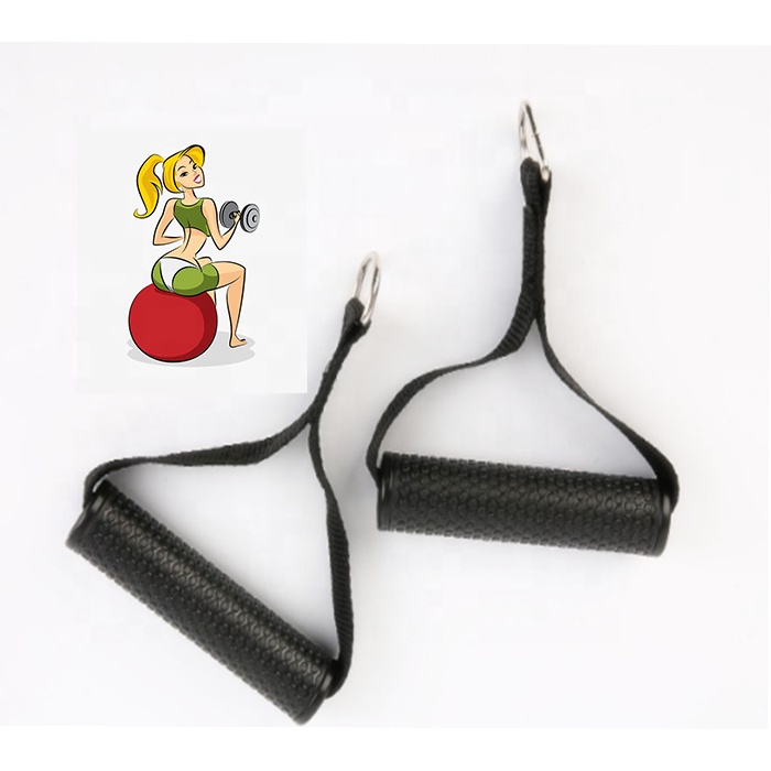 Resistance Band Handle Grip With D Ring Pull Grip for Gym Fitness Overhead Strength Training