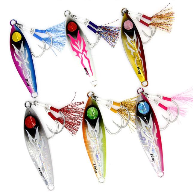 Toplure factory 80g120g150g 200g 300g slow pitch jigging saltwater jigging lures metal jig fishing lure