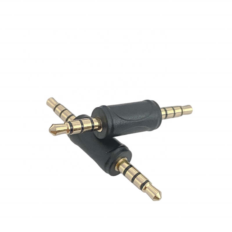 High Quality Gold Plated 3.5mm 4 Poles Audio Adapter Male To Male Audio Connector