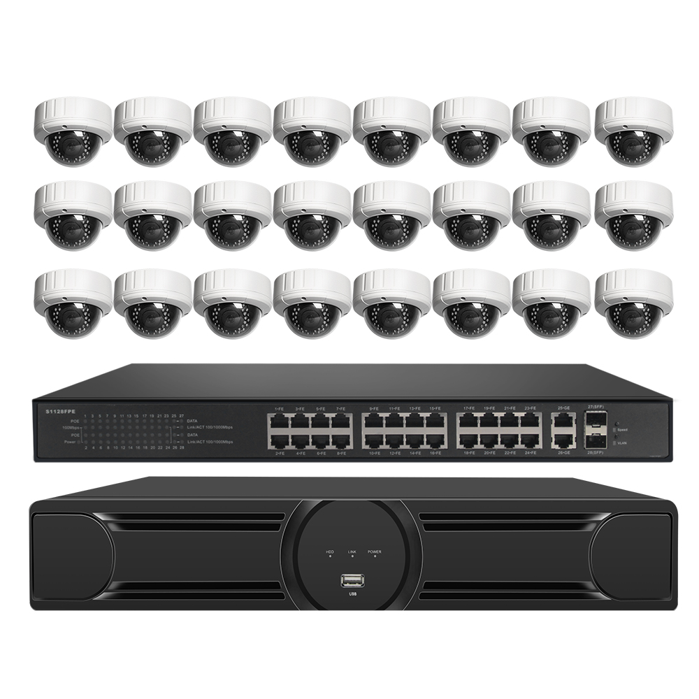 24ch 5MP POE Комплект H.265 камеры безопасности системы POE NVR аудио запись купольная камера наружного видеонаблюдения камера системы Ip камеры наблюдения