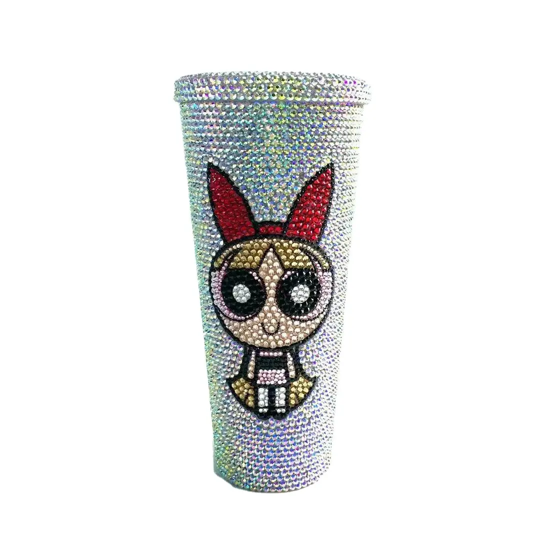 Special Gift Souvenir Bling Rhinestone Diamond Gem Colored Beverage Cup Bottle Oem Customer Design For Daily Life
