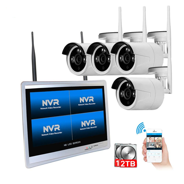 Видеорегистратор с ЖК-монитором 12,5 дюйма, Wi-Fi, 4 канала, 1080P