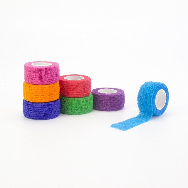 Low price stretch athletic tape colourful wrap waterproof band aids cohesive bandages