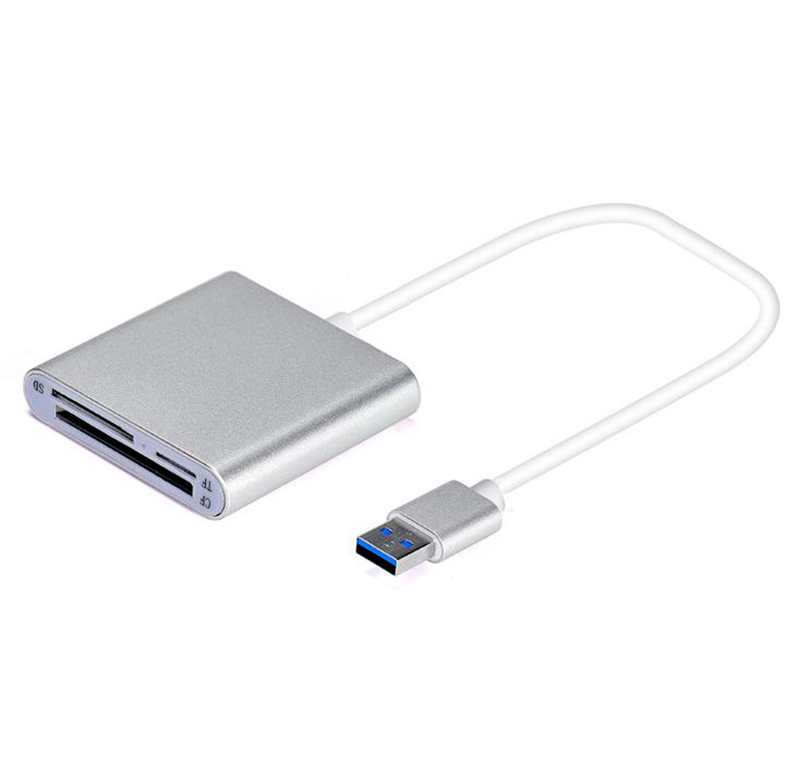 Высокоскоростной USB 3,0 кардридер из алюминиевого сплава, SD MicroSD CF 3 в 1, мульти-компьютер, кардридер для мобильных телефонов, адаптер