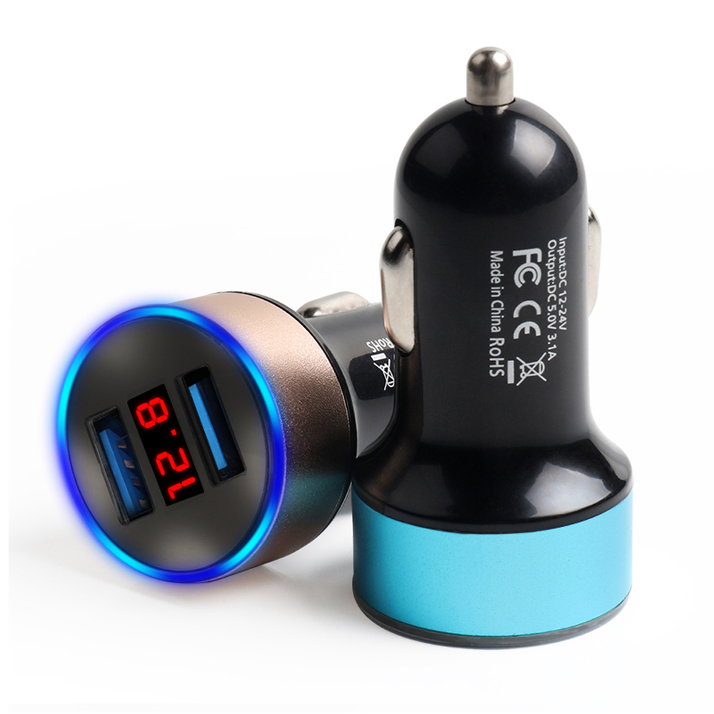USB Автомобильное зарядное устройство Быстрая зарядка двойной USB адаптер 3.1A гнездо прикуривателя для iphone samsung мобильные телефоны автомобильные аксессуары