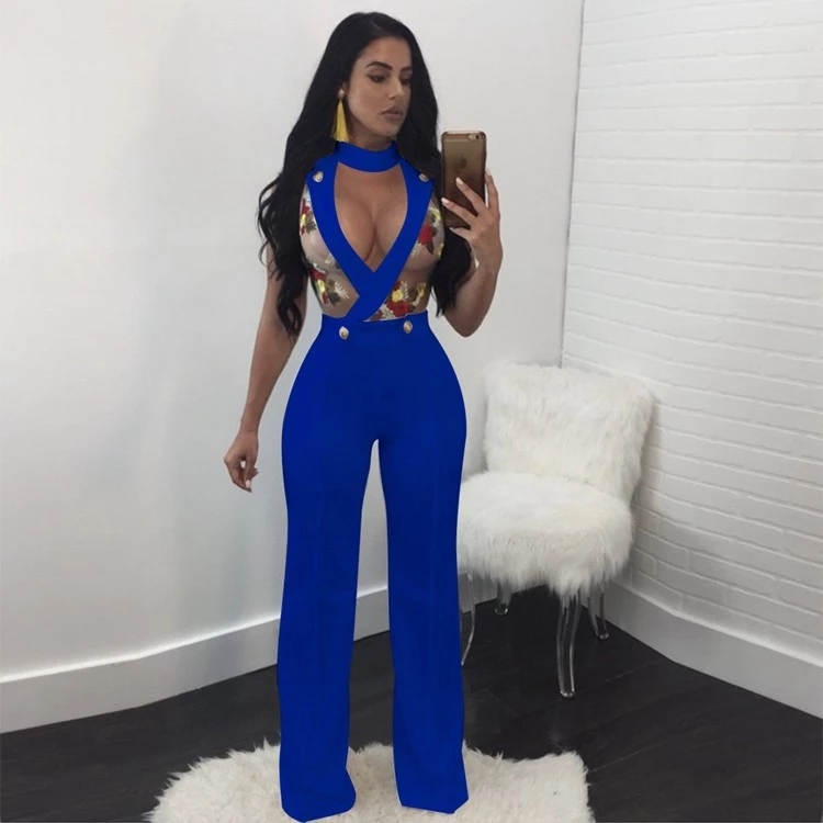 D2925 Custom 2020 Women Sleeveless Lace Sexy Bodycon Rompers Plus Size Breathable One Piece Jumpsuit