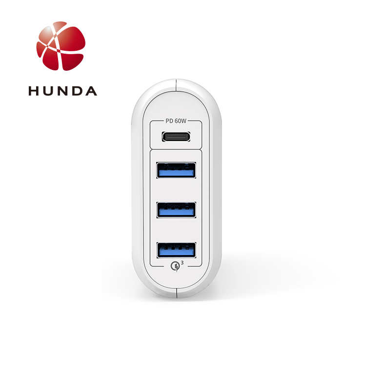 Горячая продажа 66 W зарядное устройство 4 USB порта PD настенное зарядное устройство для мобильных устройств
