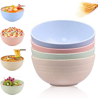 Wheat Straw Bowl Kitchen Soup Bowls Fruit Salad Bowl