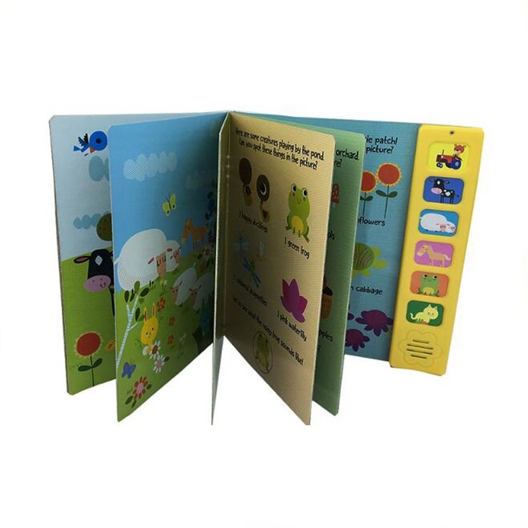OEM печать книги дети Кнопка обучения звуковые книги с музыкальным модулем
