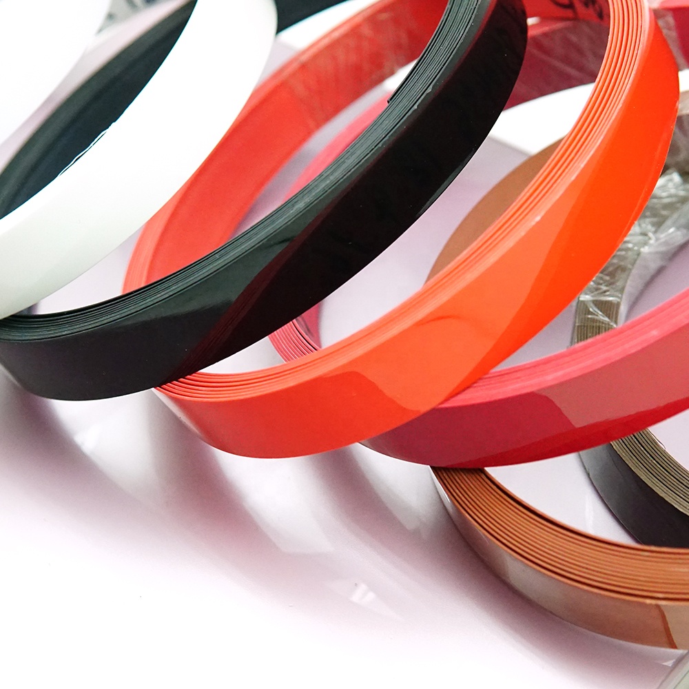 high glossy Top quality furniture accessories own factory PVC/melamine/3d/Acrylic edgeband edge banding tape for particle board