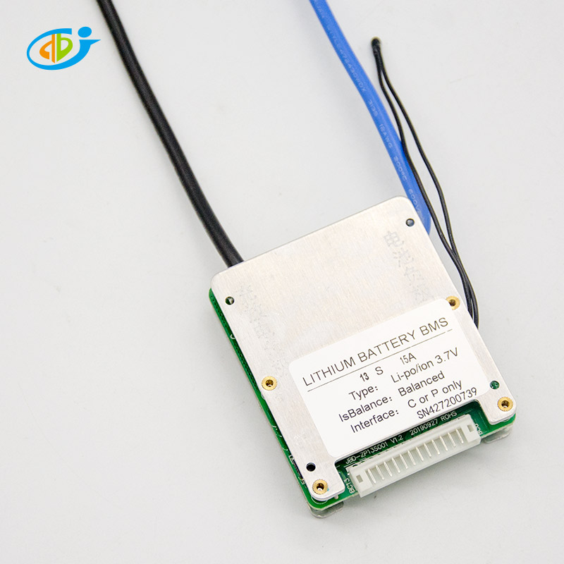 JBD BMS 13S 15A 48V bms с балансом для 3,7 V литий-ионной батареи, защитная плата bms