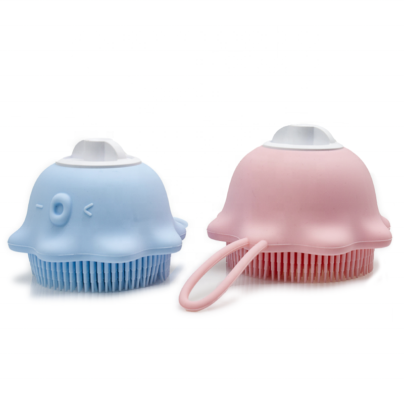 Eco-friendly super soft massage scrubber silicone shower body brush exfoliating exfoliating belt soap liquid