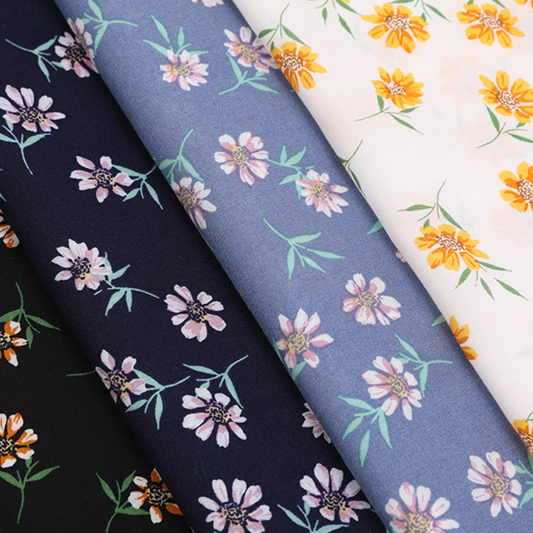 Stock Lot Good Quality Floral Print Rayon Printed Viscose Fabric For Dress Or Pajamas