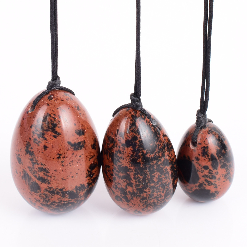 Natural rock quartz crystal massage yoni eggs, mahogany obsidian eggs kegel exerciser eggs sphere