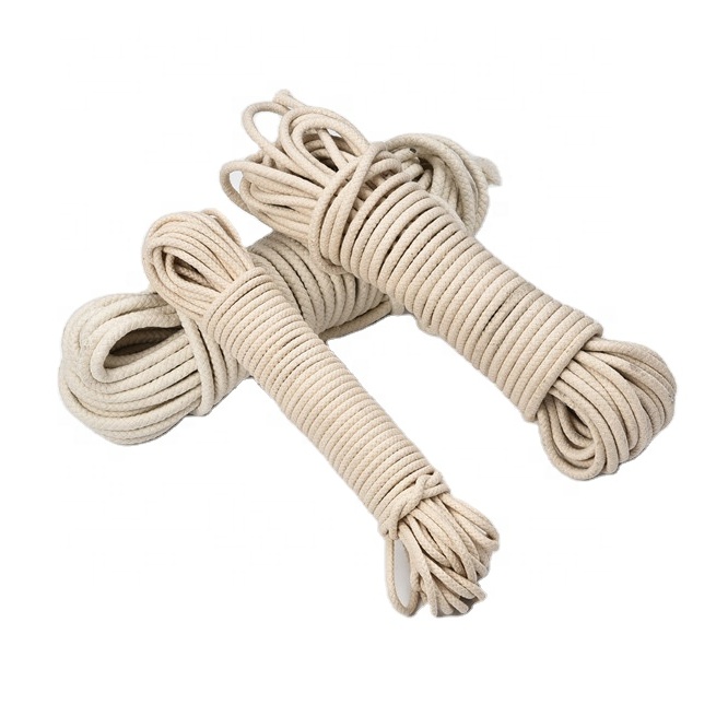 Wholesale 100% Cotton Flag Rope 6mm 8mm 10mm 12mm Signal Halyards Braided Halyard Cotton Rope