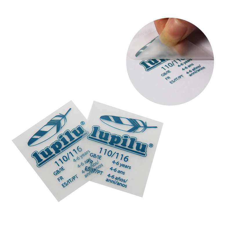heat transfer label Custom high quality iron on fabric clothes label clothing private tag wash care label printing