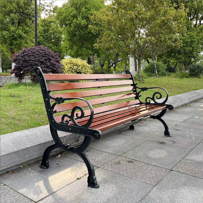 Popular long wood bench outside commercial furniture park patio garden outdoor bench