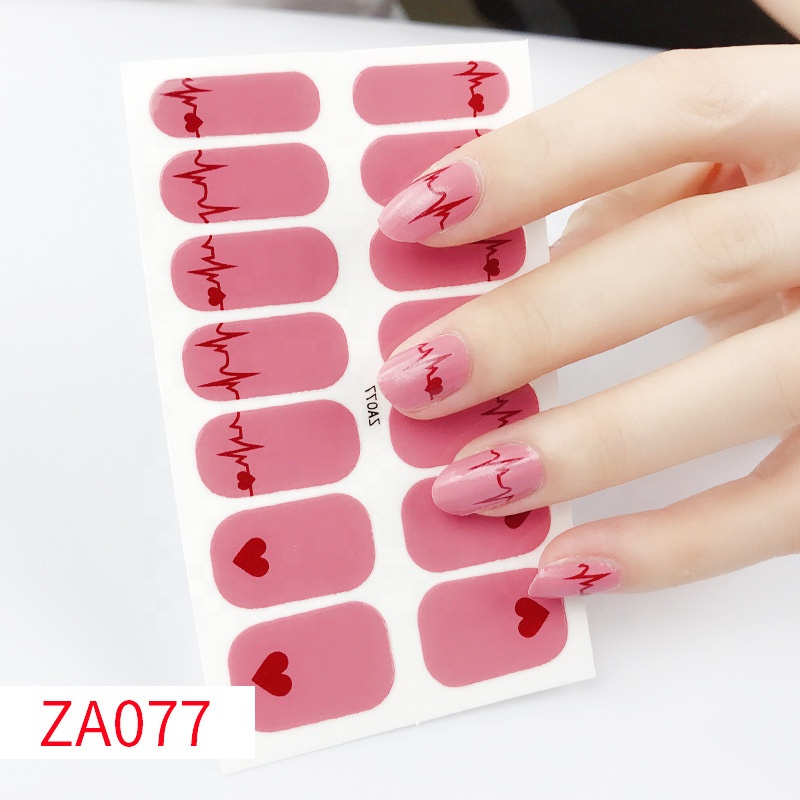Hot Selling Self Adhesive Nail Decals Finger Nail Full Wrap Designs Strips Manicure Kit Nail Art Stickers