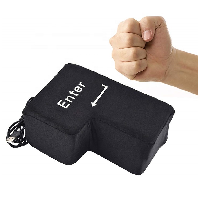 Черная подушка для снятия стресса, расслабляющая, плохое настроение, USB-Подушка большого размера