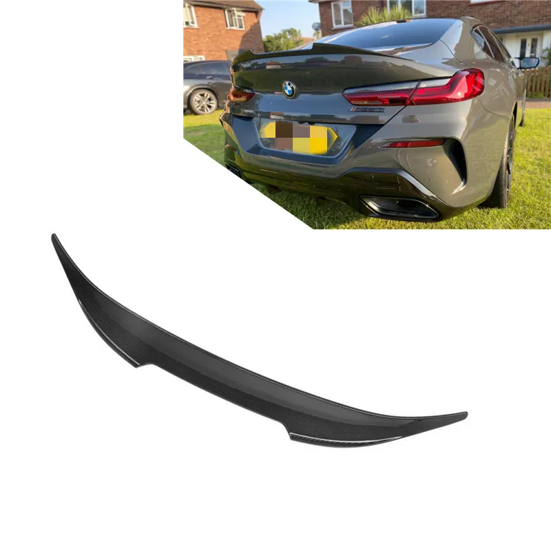 G14 AC Style Glossy Black Dry Carbon Fiber Spoiler For BMW 8 Series G14 Coupe F91 M8 Sedan Car Trunk Spoiler 2020 UP