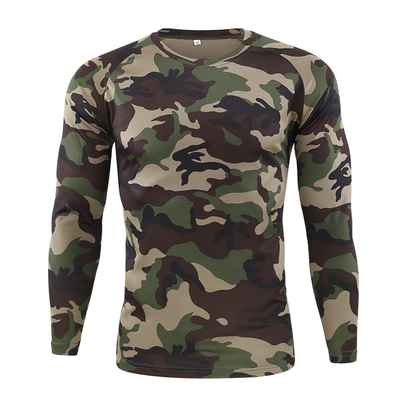 Custom Men's Casual Polo Long-sleeve Shirt Men's Printed T-shirt MIlitary Tactical Men's T-shirts