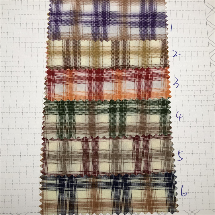 Polyester woven yarn dyed fabric suitable for shirt dress skirt home textile fabrics