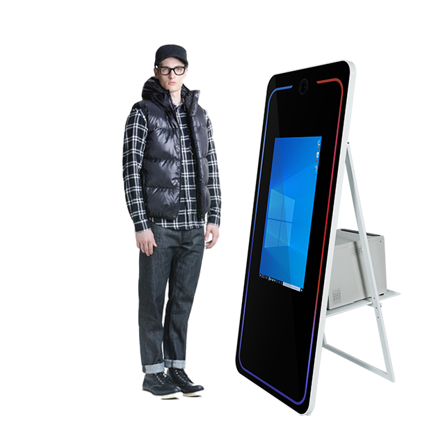 Apexscn view hot selling Cheap Price Portable Photobooth Kiosk Machine 2021 Selfie Magic Mirror Photo Booth For Sale