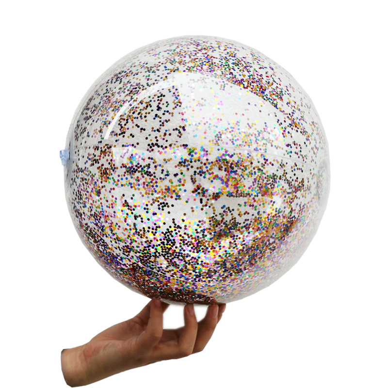 Factory direct sale PVC inflatable transparent sequin beach ball