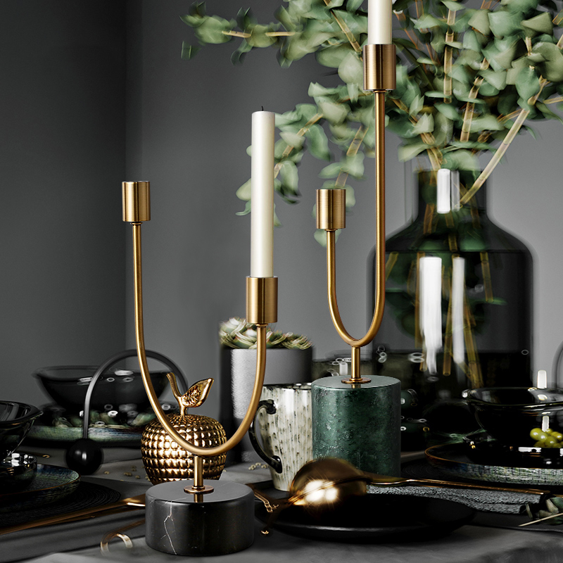 Living Room Table Decorations Centerpieces Nordic Candlestick U Shape Hardware Candle Holder
