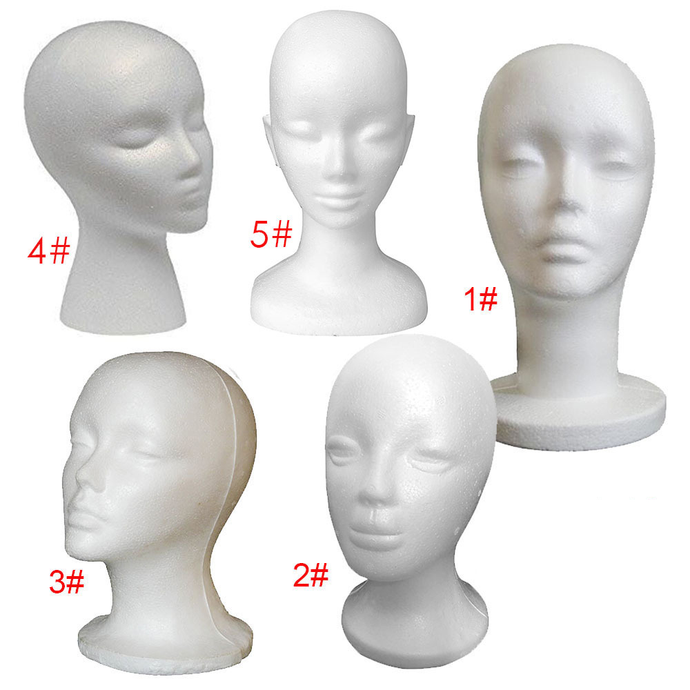 Wholesale styrofoam wig stand display mannequin Foam heads 3D face