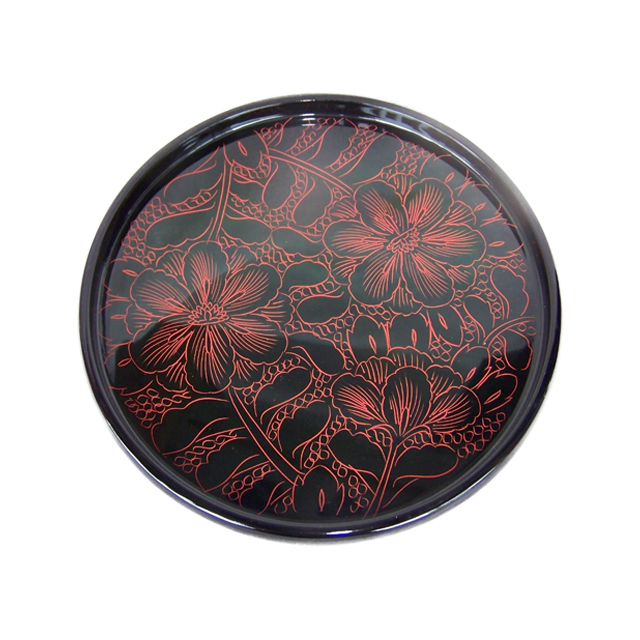 Black With Red China Table Ware Flower Ceramic Dinner Plates Round Plates Ceramic Tableware Larcuerware Plates Sets