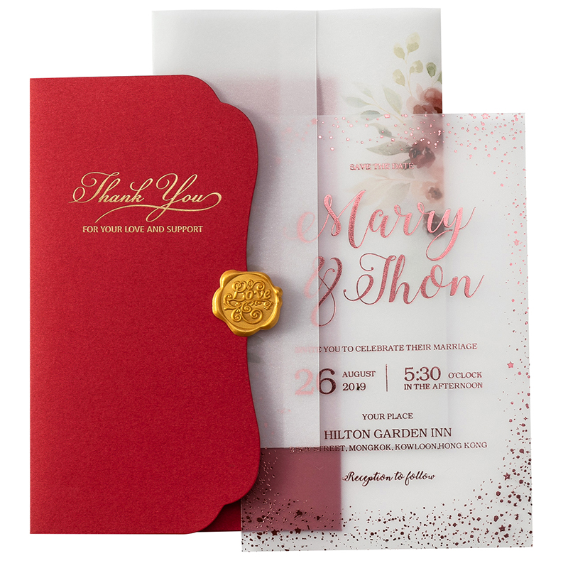 New 2021 wedding luxury custom birthday unique cover acrylic frosted invitation card