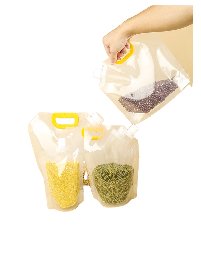 transparent portable ziplock bag 1kg 2kg 3kg 5 kg liquid packaging bag bean grain millet flour food zipper gift bag custom