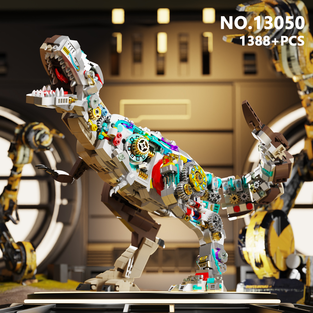 1388+PCS Creative MOC Dragon Tyrannosaurus Block Assembled Small Particles Puzzle Building Block Set Toy Juguete MJI 13050