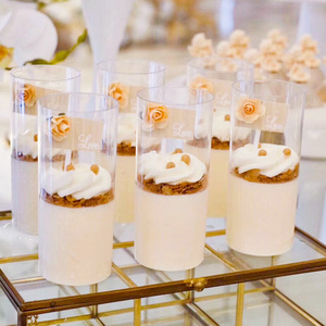200ml Food Grade Hard Plastic Mousse Pudding Jelly Tiramisu Dessert Cake Cup Without Lid Straight Ice Cream Cups