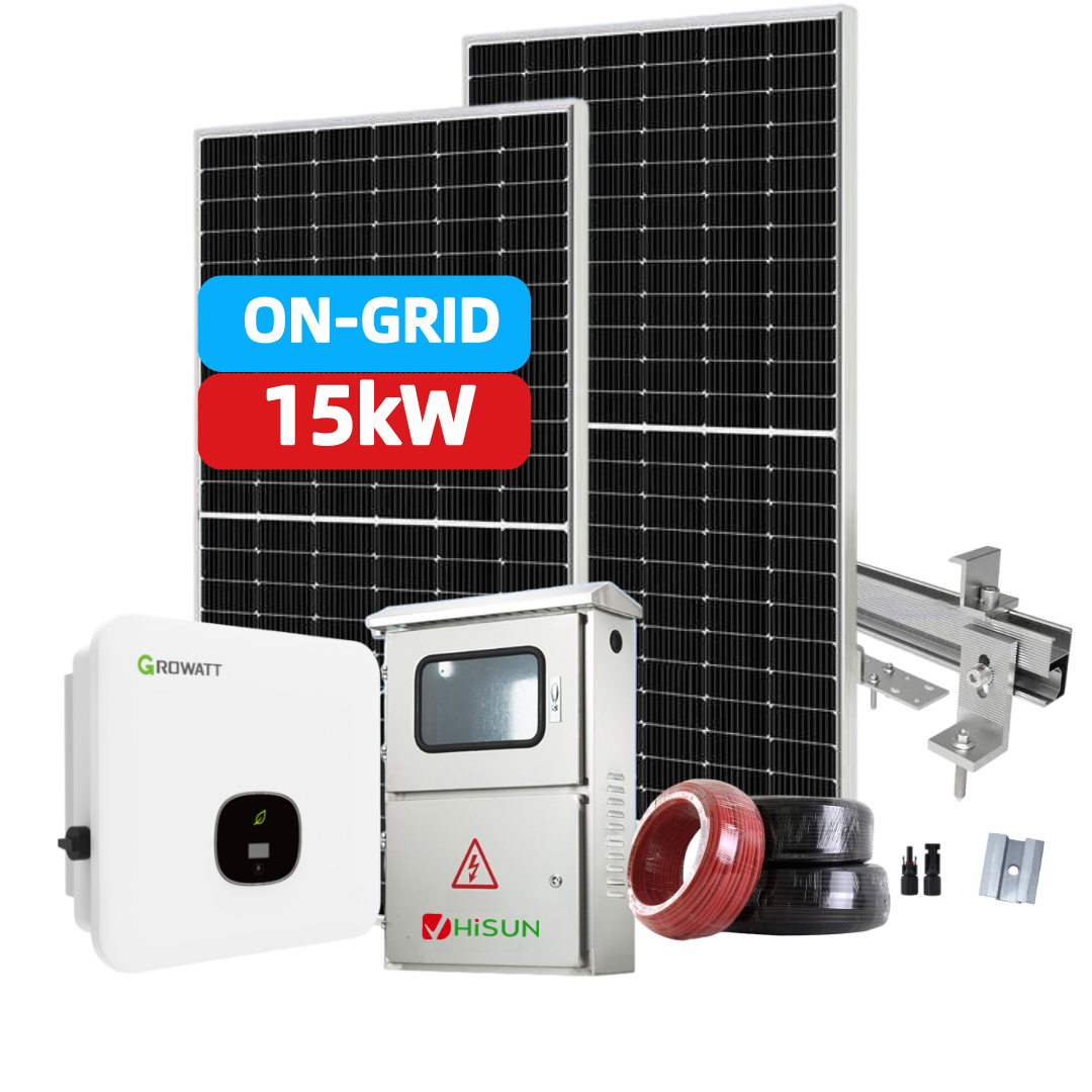 Солнечная панель Growatt система на Brid 15 кВт на сетке система хранения солнечной энергии 15 кВт на сетке солнечная система