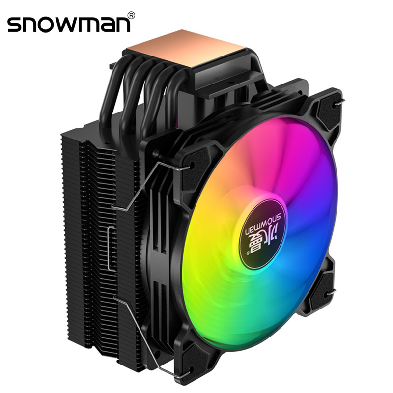 Снеговик 6 тепловые трубки RGB 120mm ЦПУ охлаждающий 4 Pin PWM компьютер тихий вентилятор охлаждения центрального процессора Intel LGA 1700 2011 1155 1200 AMD радиатора