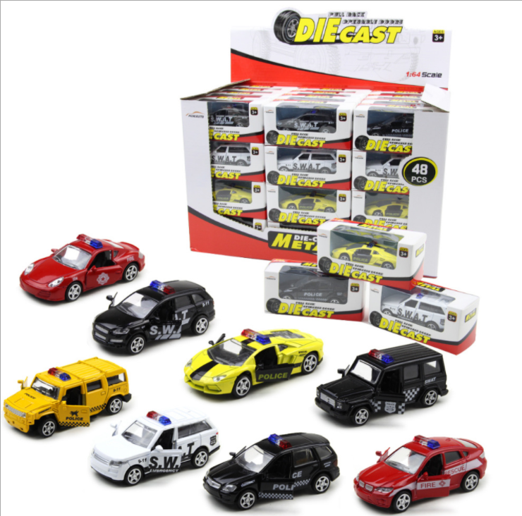 Alloy Diecast Model Cars 1:64 Custom Inertia Pull Back Diecast Toy Vehicles Can Open Door Hotwheels Diecast Toys For Sale