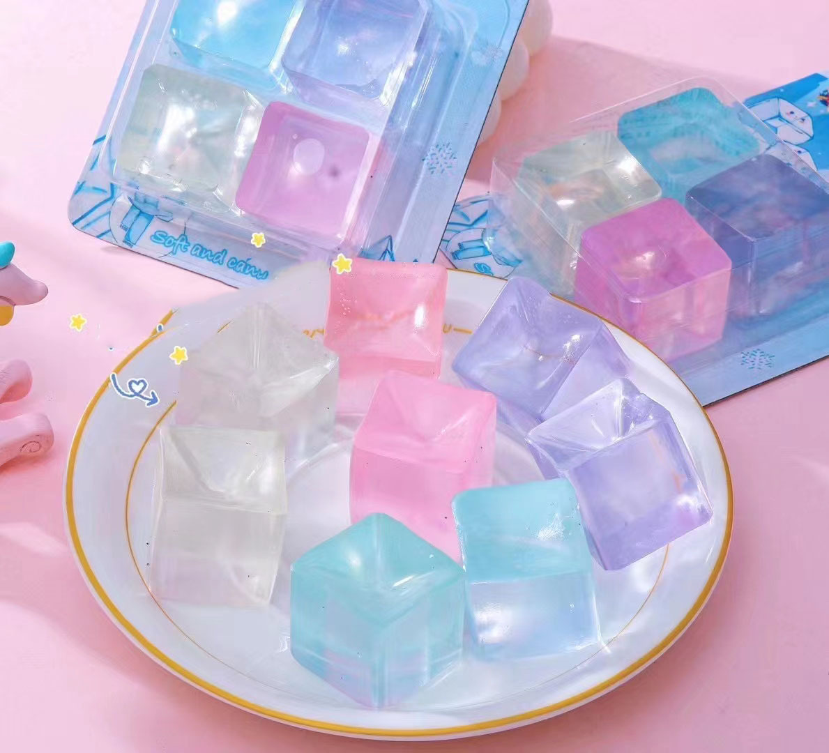 3CM TPR material summer toys Stretchy ICE CUBE toys for kids
